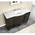 thumbnail image 3 of Silkroad Exclusive Transitional Carrara White Marble Bathroom Vanity- Single Sink - 55 in. Wide, 3 of 4