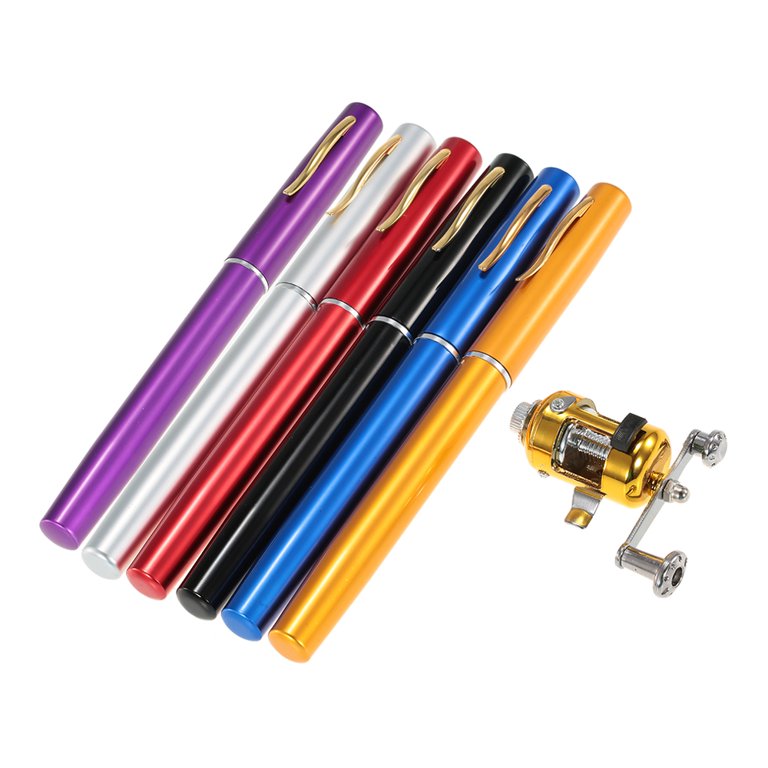 ammoon Lightweight Fishing Rod Reel Combo Kit Set, Portable Pen Fishing Rod  Pole + Reel, Blue 