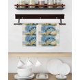 thumbnail image 3 of Blue Coastal Starfish Kitchen Dish Towels for Drying Dishes Set of 2, Vintage Beige Nautical Coral Summer Waffle Weave Microfiber Hand Tea Bathroom Towels Quick Dry & Absorbent Towel 15.7x23.6, 3 of 7