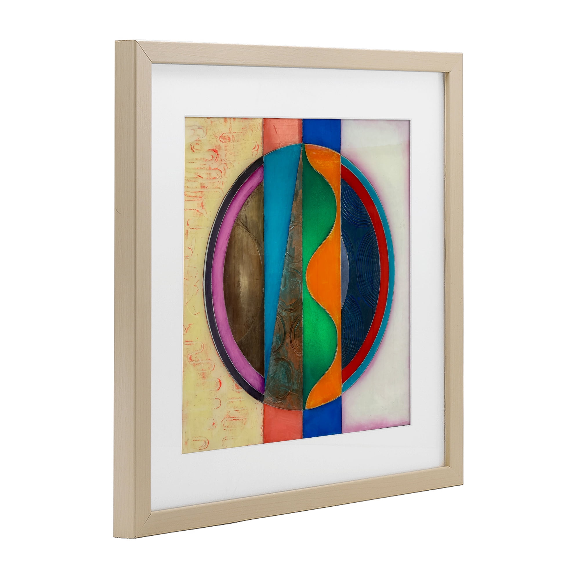 Stupell Industries Circle with Intersecting Waves Birch Framed Print Under Glass, design by Matthew Finger