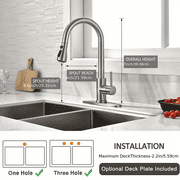 Senlesen Stainless Steel Brushed Nickel Curved 16.7 in Kitchen Faucet