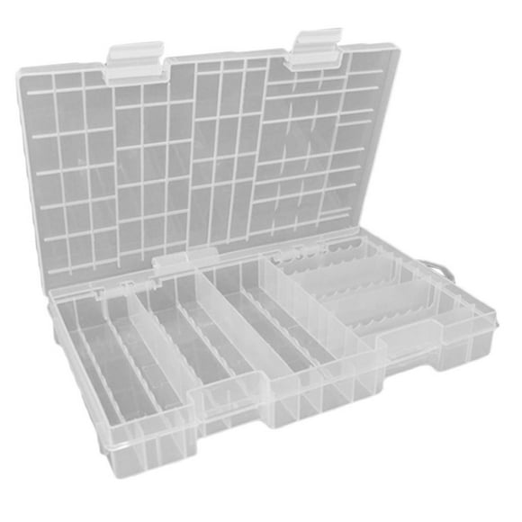 Transparent Battery Organizer Case Storage Box For 60 AA Batteries + 40 AAA Batteries