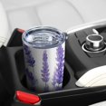 thumbnail image 5 of 20 Oz Lavenderand Butterflies Coffee Tumbler Double Wall Insulated Stainless Steel Water Bottle | Metal Reusable Thermoses Flask with Cup Cap | Leak & Sweat Proof with Anti-Dust Lid, 5 of 7