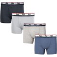 thumbnail image 1 of Fila Men's 4-Pack Logo Band 6" Inseam Boxer Brief Blue Heather/Grey/Blue/Grey Heather, Medium, 1 of 5