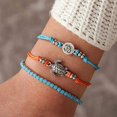 thumbnail image 4 of 1 pieza Bohend Boho pulsera cuentas de plata turquesa tortuga ajustable multicapa tobilleras pulseras cadenas de pie de playa accesorios de joyería para mujeres y niñas Sailing Electrónica, 4 of 5