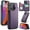 Purple, variant on Allytech Business Wallet Case for iPhone 17 Pro Max with Credit Card Holder, [RFID Blocking] [Camera Screen Protection] PU Leather Magnetic Clasp Kickstand Shockproof Protective Case - Winered