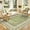 Green, variant on ZACOO 9'x12' Vintage Floral Bordered Area Rug, Thin Washable Anti-Slip Floor Geometric Rug for Living Dining Room Home Decoration, Reddish Brown