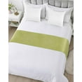 thumbnail image 5 of Bed Runner for Queen Size, Vintage Fruit Green Decorative Scarf Throws for Foot of Bed, Farmhouse Retro Solid Color Linen Texture Luxury Bedding Protector Slipcover Bedrunners for Hotel, 83 x 20 Inch, 5 of 6