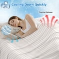 thumbnail image 3 of Farmhouse Beige White Striped Cooling Blanket, Lightweight Breathable Summer Throw Blanket with Double Sided Cold Effect, Modern Stripes Picnic Beach Blankets Bed Sheet for Hot Sleepers 40"x60", 3 of 8