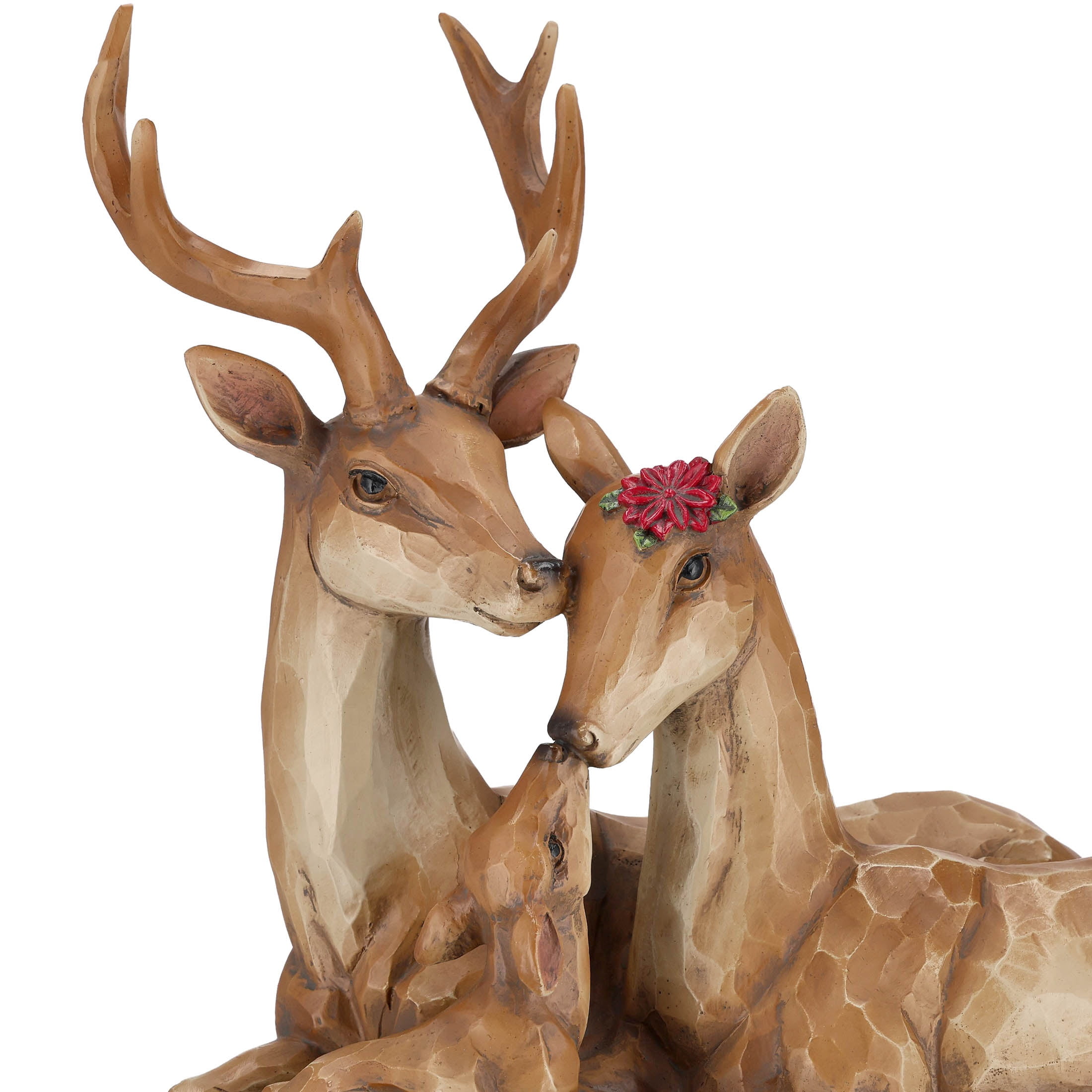 Resin Deer Family Christmas Decoration, Brown, 10.5", by Holiday Time