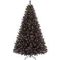 thumbnail image 1 of Árbol de Navidad Yaheetech de 2,3 m, preiluminado para Halloween, negro, con luces, 1 of 9