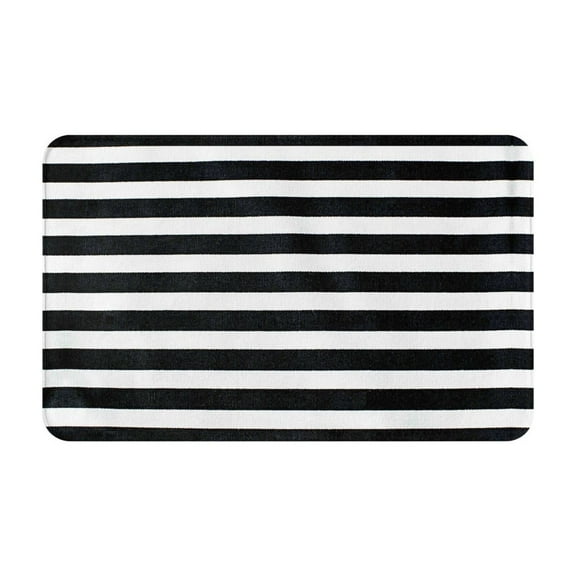 Bathroom Rugs Non Slip Washable - Black And White Stripes Kitchen Mats for Floor, Area Rugs for Entryway Rugs Indoor, Laundry Bathroom Room Door Rug with Rubber Backing 20x31.5in