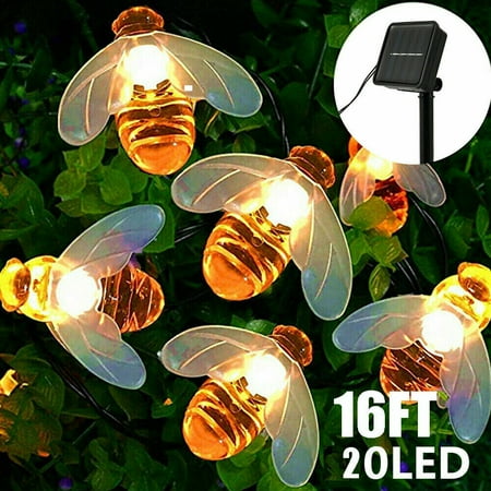 Solar String Lights Bee Flowers Drips Butterfly LED Fairy Decor Lights Garden US
