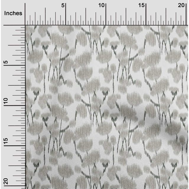 oneOone Polyester Lycra Fabric Floral Ikat Print Sewing Fabric BTY 56 Inch Wide