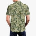 thumbnail image 5 of Xecao Tropical Plants Green for Mens' Casual Short Sleeve Button-Down Polo Shirts for a Classic Golf Look, 5 of 9