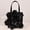 black, variant on 3D Flower Evening Purse Floral Clutch Purses for Women PU Leather Evening Handbag with Chain Wedding Party Prom