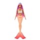 thumbnail image 5 of Muñeca Barbie Sirena con pelo de fantasía rosa y accesorio para diadema, juguete con corpiño inspirado en estrellas de mar y cola naranja suave, 5 of 5
