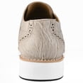 thumbnail image 6 of LIBERTYZENO Mens Casual Shoes Textile And Lizard Print Leather Lace-Up Oxford Casual Shoes For Mens Gutta Beige 12, 6 of 7