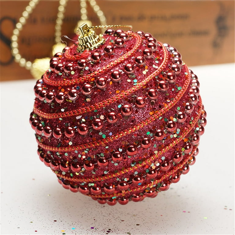  Large Beads for Crafts Tree Rhinestone Xmas Glitter Decoration  Ornament 8CM Christmas Baubles Home Decor (Blue, One Size)