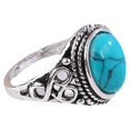 thumbnail image 5 of Anillo de estado de ánimo chapado en plata de ley hecho a mano con patrón antiguo único y piedra ovalada que cambia de color para hombres y mujeres, 5 of 5