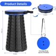 thumbnail image 2 of Collapsible Stool, Folding Chair - Upgraded Portable Chair with Load Capacity 400lbs, Portable Stool for Camping Fishing Hiking - Folding Stool with Carrying Straps,Gifts for Fisherman (Black), 2 of 14