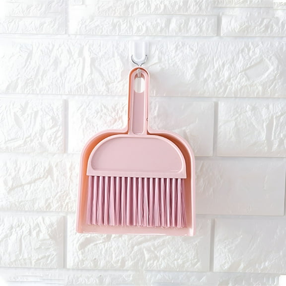 ACDANC Small Dustpan and Brush Set,Whisk Broom and Dust Pan with Handle,Nesting Tiny Cleaning Broom,Mini Hand Broom and Dustpan Set for Table,Desk,Keyboard