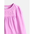 thumbnail image 2 of Wonder Nation Girls Puff Print Top with Long Sleeves, Sizes 4-18, 2 of 3