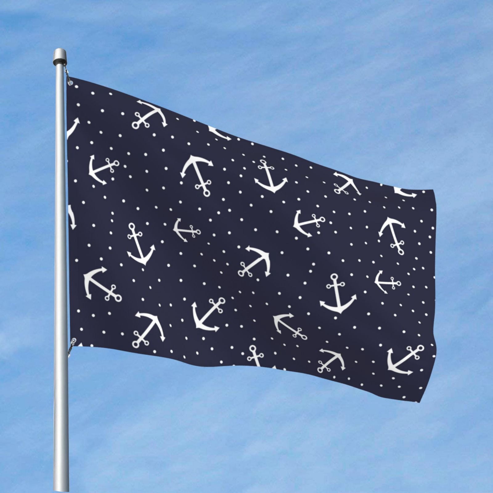 Vsdgher Anchor Print Outdoor Decorative Flag 4x6ft, Suitable for outdoor decoration, can be hung indoors, on outdoor lawns, balconies, parties
