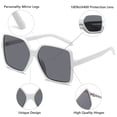 thumbnail image 2 of Gafas de sol cuadradas elegantes de gran tamaño para mujer, gafas de sol grandes y anchas a la moda para mujeres y hombres, pieza llamativa de protección UV, 2 of 5