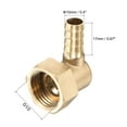 thumbnail image 2 of Unique Bargains Brass Hose Barb Fitting x G1/2 Female Swivel Nut Pipe Connector 0.4 inch, 2 of 6