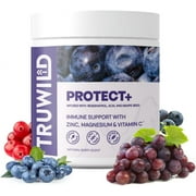 Truwild Protect+ Immune Support Supplement with Vitamin C, Magnesium, Zinc - Super Antioxidant Complex, Improve Gut Health - 60 Capsules