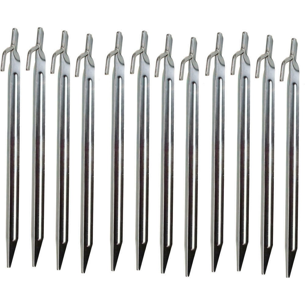 Heavy Duty Metal Sturdy Steel Tent Solid Stakes 12-Pack - Walmart.com