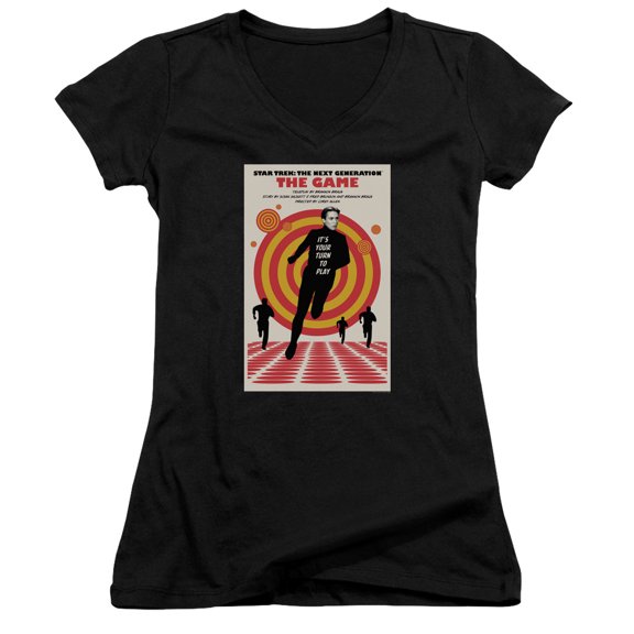 Star Trek Tng Season 5 Episode 6 Junior Women's V-Neck T-Shirt Black