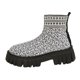 thumbnail image 1 of Zapatos Botines para mujer Calcetines transpirables de punto informales simples para mujer zapatos con parte inferior gruesa botas de talla grande con punta redonda botines botas (White 7.5), 1 of 7