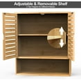 thumbnail image 3 of Bathroom Wall Cabinet, Bamboo Storage Cabinet Wall Mounted, Wall Hanging Cabinet with 2 Doors & 3 Tier Shelves, 3 of 8