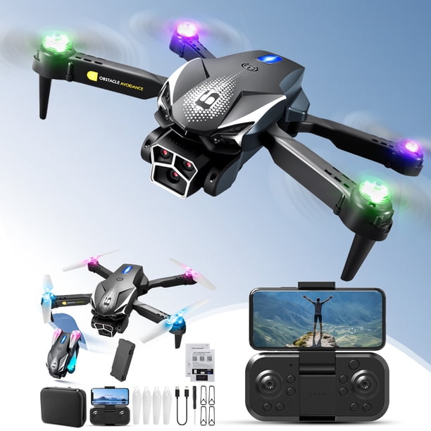 FPV Drone with 1080P Double Camera 2.4G WIFI FPV RC Quadcopter with Headless Mode Follow Me Altitude Hold Toys Gifts for Kids Adults Clearance Items
