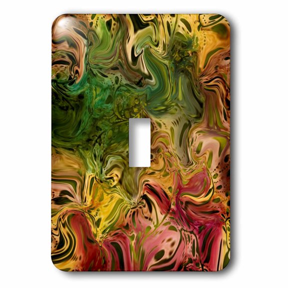 3dRose, Picture Of Burgundy Gold n Olive Green Abstract painting, single toggle switch