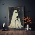 thumbnail image 4 of Cute Ghost Holding A Smart Phone Poster Print, Ghost Hold Smartphone Halloween Poster, Poster For Halloween, Wall Art Halloween, 4 of 5