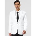 thumbnail image 2 of Chaqueta de vestir para hombre, ajustada, ligera, con un botón, traje de negocios, abrigo deportivo blanco M, 2 of 6