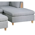 thumbnail image 5 of Modern Contemporary 5pc Modular Sectional Set Armless Chair Ottoman Wedge Couch Living Room Light Grey Dorris Fabric Wooden Deco, 5 of 9