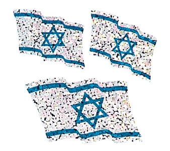 Bulk Roll Prismatic Stickers, Israeli Flags (100 Repeats) by Jillson & Roberts