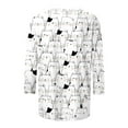 thumbnail image 4 of White Loose Fit T Shirt for Ladies Summer Fall 3/4 Sleeve Crewneck Spandex Lounge Cute Animal Tops Shirt Womens 2025 Clothes Trendy Country Concert L, 4 of 5