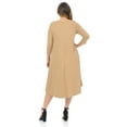 thumbnail image 4 of Pastel by Vivienne Women's Swing Midi Dress Plus Size Mocha X-Large, 4 of 4