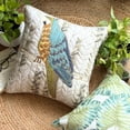thumbnail image 3 of Pillow Cover, Green 22"x22" (55x55 cm) Throw Pillow Covers, Linen Macau Bird, Applique & Jute Embroidery Throw Pillows, Nature & Floral Pattern Contemporary - Macau Beauty, 3 of 11