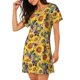 thumbnail image 2 of Easygdp Sunflowers Vintage Camisón de manga corta para mujer, informal, estampado, 2 of 6
