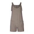 thumbnail image 4 of JGTDBPO Jumpsuits for Women Summer Casual Shorts Romper Loose Fit Adjustable Strap Shorts Overalls Sleeveless Tank Top One Piece Jumpers Trendy Outfits with Pockets, 4 of 7