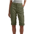 thumbnail image 2 of Cargo Capris for Women with Pockets Capri Cargo Work Pants for Women Casual Summer Army Green L, 2 of 6