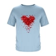 thumbnail image 3 of PNTUTB Men's Valentine's Day Fashion Heart Print Crew Neck Short Sleeve Pullover Casual Loose Comfort Tops, 3 of 5