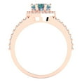 thumbnail image 4 of Halo Engagement Ring for Women - 1.49ct Blue Moissanite in 18K Rose Gold Promise Ring, 4 of 6