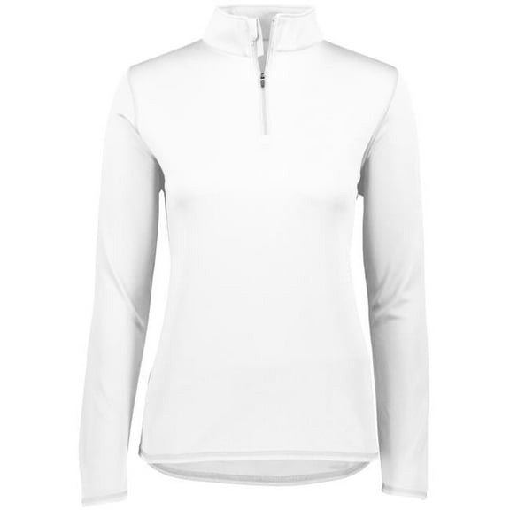 ASI 2787.005.3XL Ladies Attain Wicking 1 by 4 Zip Pullover, White - 3XL